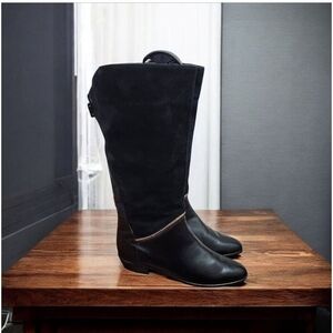 La Vallee Vintage Boots Size 11 Black Leather Pull On New Condition